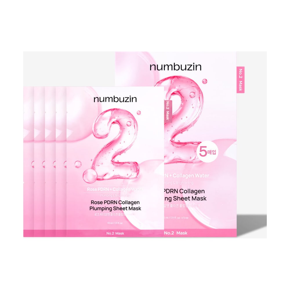 NUMBUZIN NO.2 ROSE PDRN COLLAGEN PLUMPING SHEET MASK (10EA) 1 BOX