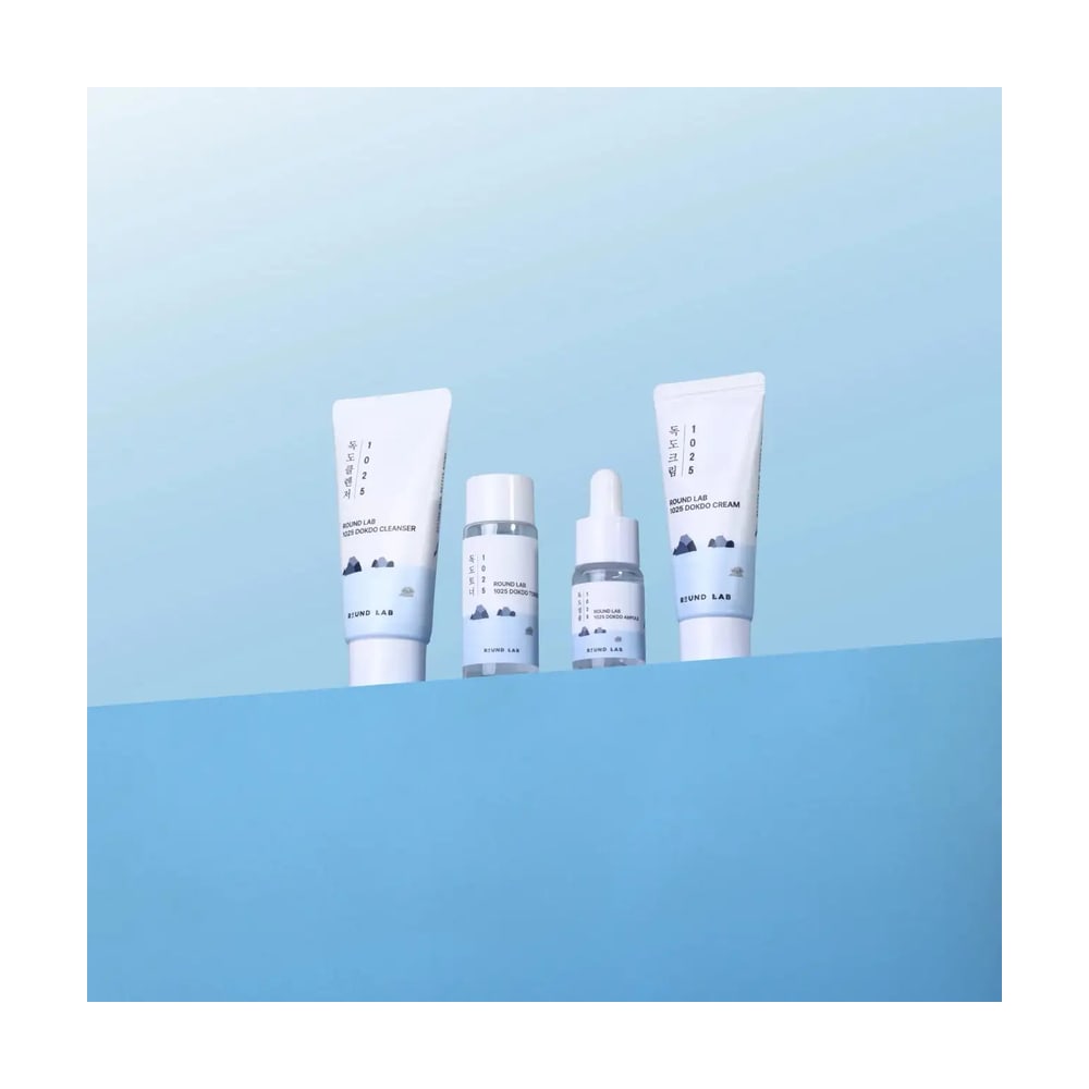 ROUND LAB 1025 DOKDO TRIAL KIT (CLEANSER 30ML + TONER 20ML + AMPULE 10ML + CREAM 20ML)