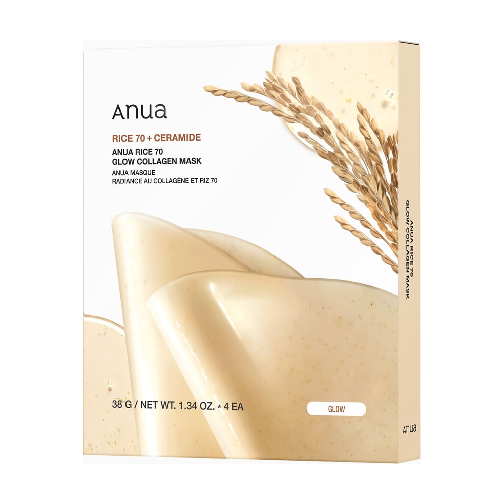ANUA RICE 70 GLOW COLLAGEN MASK 38G (1EA) X 4SET