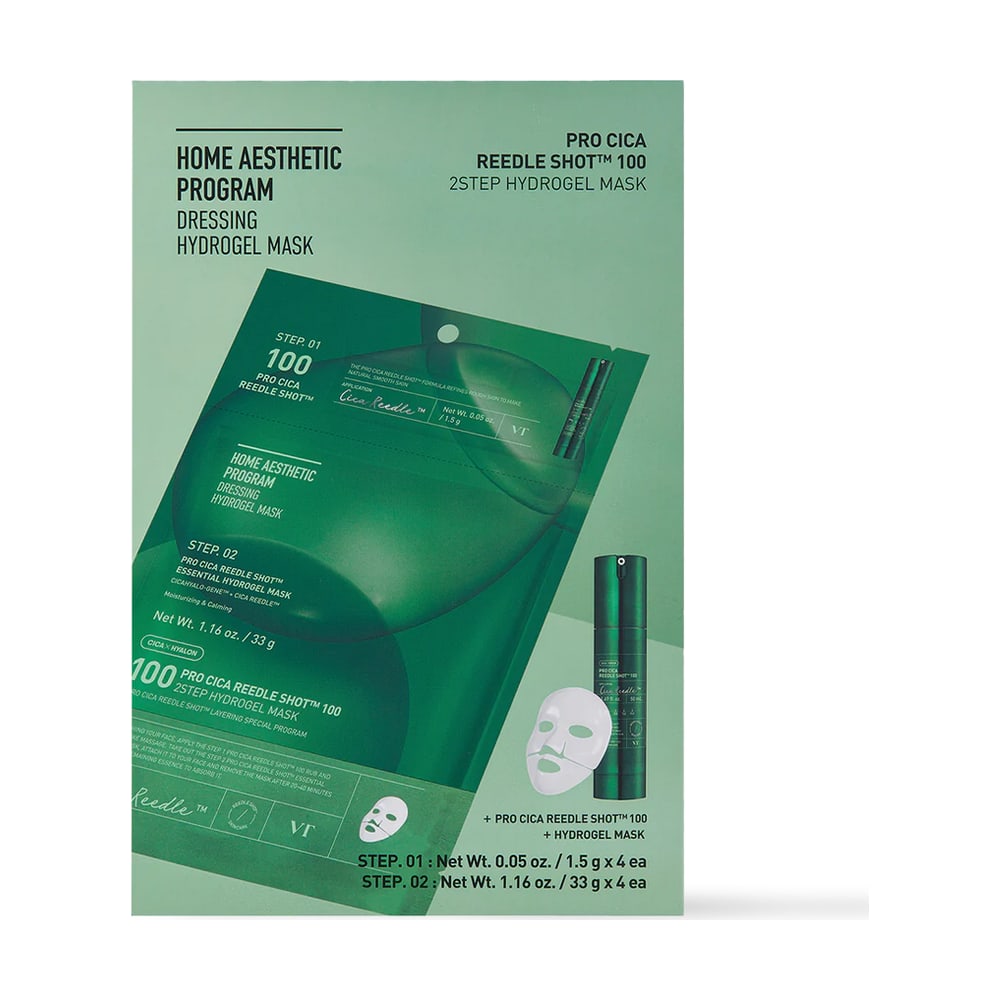 VT COSMETICS (4EA) PRO CICA REEDLE SHOT® 100 2STEP HYDROGEL MASK
