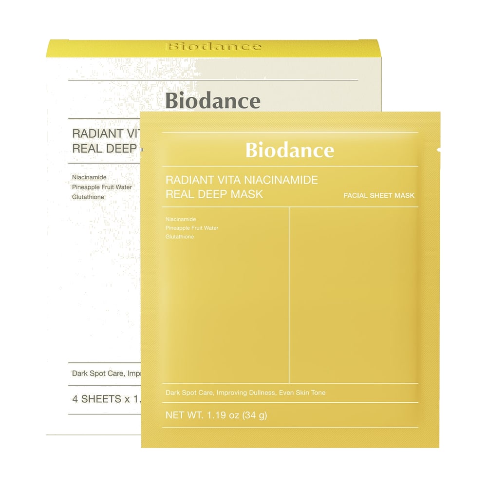 BIODANCE RADIANT VITA NIACINAMIDE REAL DEEP MASK 1BOX (34G X 4EA)