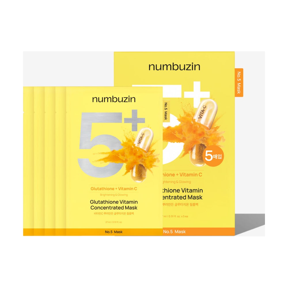 NUMBUZIN NO.5+ GLUTATHIONE VITAMIN CONCENTRATED MASK (5EA) 1 BOX