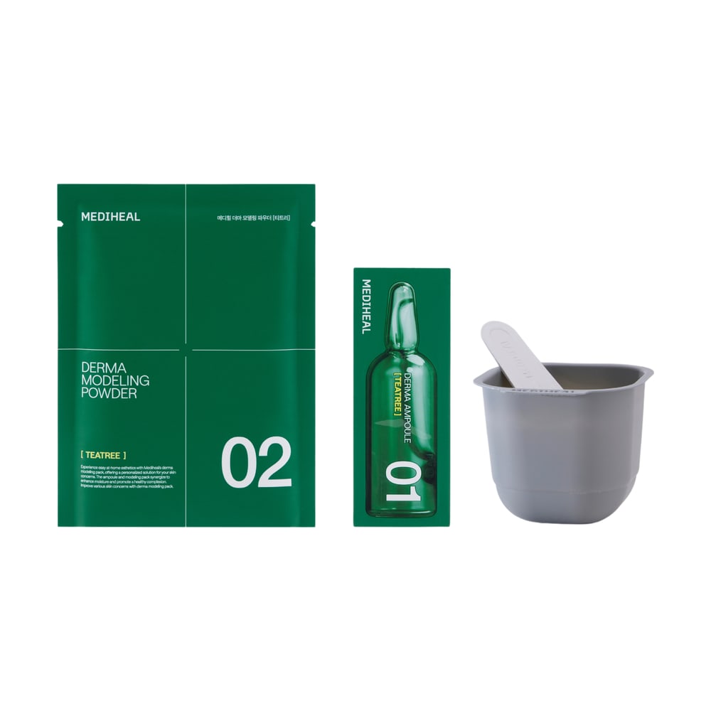 MEDIHEAL DERMA MODELING PACK TEATREE CALMING STEP1:2ML/STEP2:28G*SPATULA+MIXINGBOWL