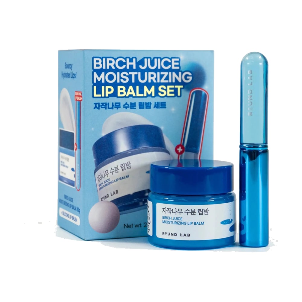 ROUND LAB BIRCH JUICE MOISTURIZING LIP BALM SET(+BRUSH)